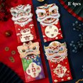 thumbnail image 2 of VONKY 4 Pcs Enveloppes Rouges pour Célébration du Nouvel An Chinois, Emballage Tridimensionnel, 2 of 6