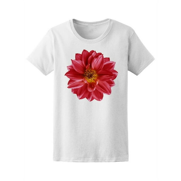 Beautiful Bright Red Dahlia T-Shirt Women -Image by Shutterstock, Female x-Large