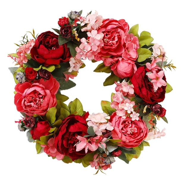 Decoración de puerta ANGGREK Peonía de seda Flor de simulación Decoración de pared de flores rojo 40 cm