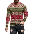 thumbnail image 2 of COSFO Crew Neck Mens Shirts Casual Long Sleeve Red Vintage Pullover Men T Shirts, 2 of 5