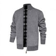 thumbnail image 3 of RYDCOT Men's Casual Slim Full Zip Thick Knitted Cardigan Sweaters with Pockets Gray, 3 of 5
