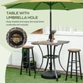 thumbnail image 4 of Outsunny Table à Manger en Osier avec Trou pour Parasol, Table Basse, Gris Pâle, 4 of 10