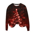 thumbnail image 2 of Ounisa Sequin Christmas Tree Sweatshirt Woman Christmas Crewneck Sweater Xmas Gifts Top Casual Long Sleeve Tops, 2 of 4