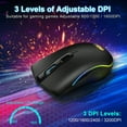 thumbnail image 3 of DEBGFS M06 Wireless Gaming Mouse  Rechargeable Computer Mouse Mice with Rainbow Backlit Lights  3 DPI Levels  6 Silent Buttons  USB 2.4GHz Optical Mice for PC Gamer Laptop Desktop Chromeb,m06, 3 of 9