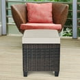 thumbnail image 4 of YSMW 2 Pieces Outdoor Patio Ottoman, All Weather Rattan Wicker Ottoman Seat, Patio Rattan Furniture, Outdoor Footstool Footrest Seat w/Removable Cushions(Mix Brown + Light Brown), 4 of 10