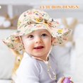 thumbnail image 2 of Baby Girl Sun Hat Summer Foldable Beach Hats with UPF50+ Sun Protection Wide Brim Toddler Bucket Hat Cap, 2 of 5