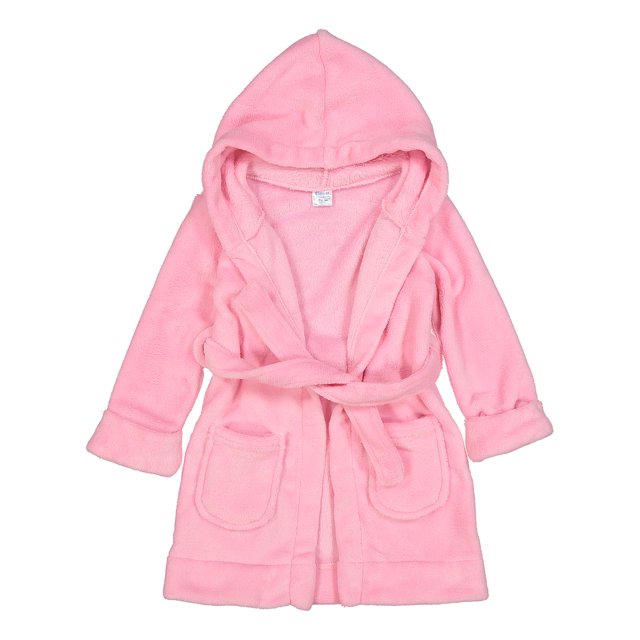 Elowel Boys Girls Hooded Light Pink Childrens Toddler Fleece Sleep Robe Size 5Y