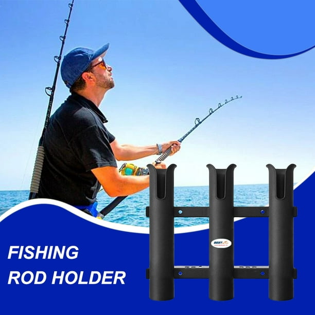 Portable Slotted Fishing Rack Polymer Supporting Rod Gadgets Holder Plastic  Supporting Bracket Stand Boat Wall Mounted Bracket Holders 3 Tubes Link  Supplies Black 