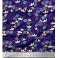 thumbnail image 1 of Soimoi Cotton Poplin Fabric Paper Boat,Fish & Starfish Ocean Print Sewing Fabric Yard 56 Inch Wide, 1 of 1