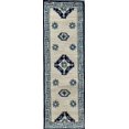 thumbnail image 1 of homeroots home decor 396075 2’ x 7’ Blue and Cream Bordered Runner Rug, 1 of 1