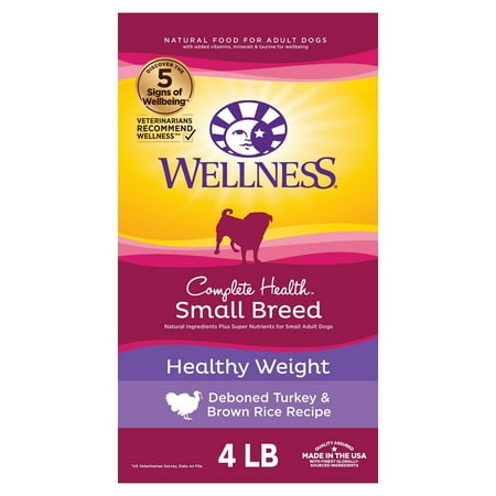 UPC: 0076344891185 | Wellness Complete Health Natural Dry Small Breed Healthy Weight Dog Food Turkey & Rice 4-Pound Bag