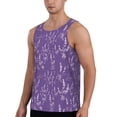 thumbnail image 2 of Gukieu Lavender Flowers Print Men's Quick Dry Fitness Vest, Round Neck Sleeveless Fitness Bodybuilding Top-4X-Large, 2 of 7