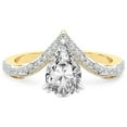 thumbnail image 3 of Pear Shape 2 Carat IGI Certified Lab Grown Diamond Ring | 14K Yellow Gold | Athena Chevron Twist Diamond Ring | FG-VS1-VS2 Quality Friendly Diamonds, 3 of 5