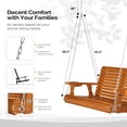 thumbnail image 5 of OverPatio Multi-person Swing,880lbs Plus Size,Patio Porch wooden Swing with Adjustable Chains for Outdoors(4FT,Brown), 5 of 8