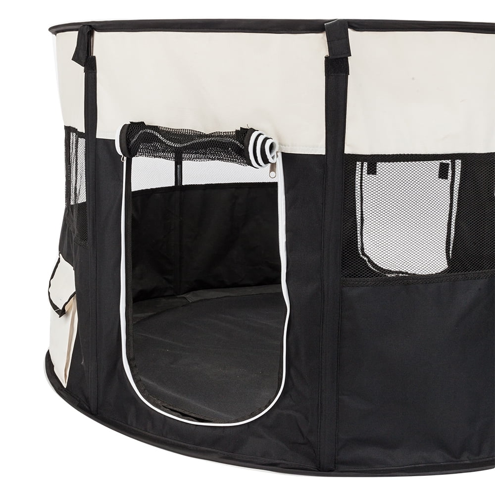Canddidliike 8-Panels Portable Foldable Pop Up Pet Playpen Exercise Dog Fence Black Canddidliike 8-Panels Portable Foldable Pop Up Pet Playpen Exercise Dog Fence Black