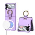 thumbnail image 1 of Ultra-thin Case Compatible Samsung Galaxy Z Flip 4 With Ring Holder&lens Protector For Magsafe Wireless Charging, 1 of 1