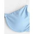 thumbnail image 5 of ZAFUL Women Swimsuit Transparent Straps Underwire Bikini Swimwear Light Blue L, 5 of 6