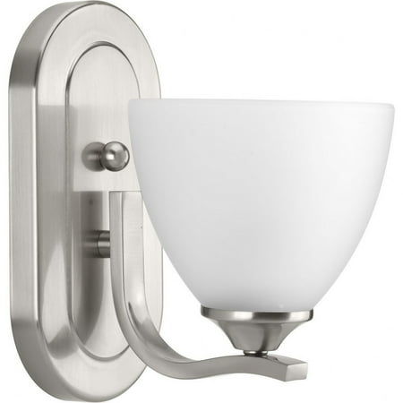 Laird Collection One-Light Brushed Nickel Etched Glass Traditional Bath Vanity Light
