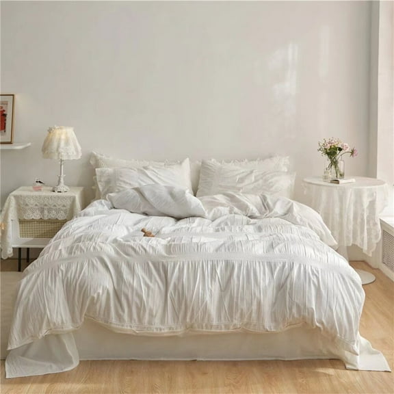 Namzi Bed Sheets Set, Bedding Sheets Pillowcases Kit, Twin Bed Set, Hotel Bedding, Home Decor(White)