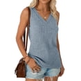 thumbnail image 3 of MOSHU Summer Tank Tops for Women Plus Size V Neck Sleeveless Tops Loose Fit Dressy Casual Shirts, 3 of 9