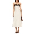 thumbnail image 2 of Women' Long Slip Dress Thin Camisole Maxi Robe over Knee Length Cream White S, 2 of 7