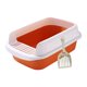 thumbnail image 2 of Caja de arena para gatos, inodoro, fácil de limpiar, extraíble, a prueba de salpicaduras, grande, duradera, semicerrada, caja de arena, contenedor Naranja Medio Fernando Bandeja de arena para gatos, 2 of 8
