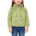 thumbnail image 2 of PIWHJQK Boys Girls Long Sleeve Hoodless Leisure Coat Kids Solid Zip Up Fleece Warm Long Sleeve Hoodless Jacket Kids Coat, 2 of 6