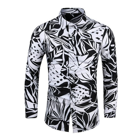 

Men s Shirt Stylish Slim Fit Button Down Long Sleeve Floral Shirt Plus Size Casual Slim Fit Blouse Vacation Shirt Tops
