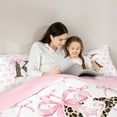 thumbnail image 5 of Castle Fairy Female Men Adults Personalized Initial Bowtie K Bedding Comforter Set 2pcs,Animal Cheetah Print Twin Comforter Sets Microfiber,Dreamy Princess Breathable Bedding Set, 5 of 8