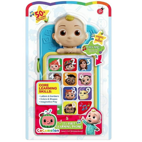CoComelon JJ’s First Learning Toy Phone for Kids with Lights, Sounds, Music to Introduce Feelings, Letters, Numbers, Colors, Shapes, and Weather to Children, by Just Play