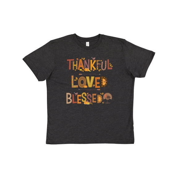 Inktastic Thankful Loved Blessed Youth T-Shirt