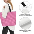 thumbnail image 3 of Balery Pink Gingham Bolsa Tote Estilo Estético con Cremalleras, Bolsa de Hombro, Bolsa de Compras Grande y Plegable, 3 of 8