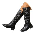 thumbnail image 3 of Women's Mid-Calf Boots with Smooth Texture and Versatile Ruched Shaft for Everyday Wear, 3 of 8