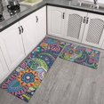 thumbnail image 2 of Multicolor Ethnic Paisley and Floral Pattern Kitchen Rugs Sets Of 2,Anti Fatigue Kitchen Mat Rugs Non Slip Washable,Decorative Kitchen Floor Mats for Kitchen,Sink,Laundry,17"x30"+17"x47", 2 of 7