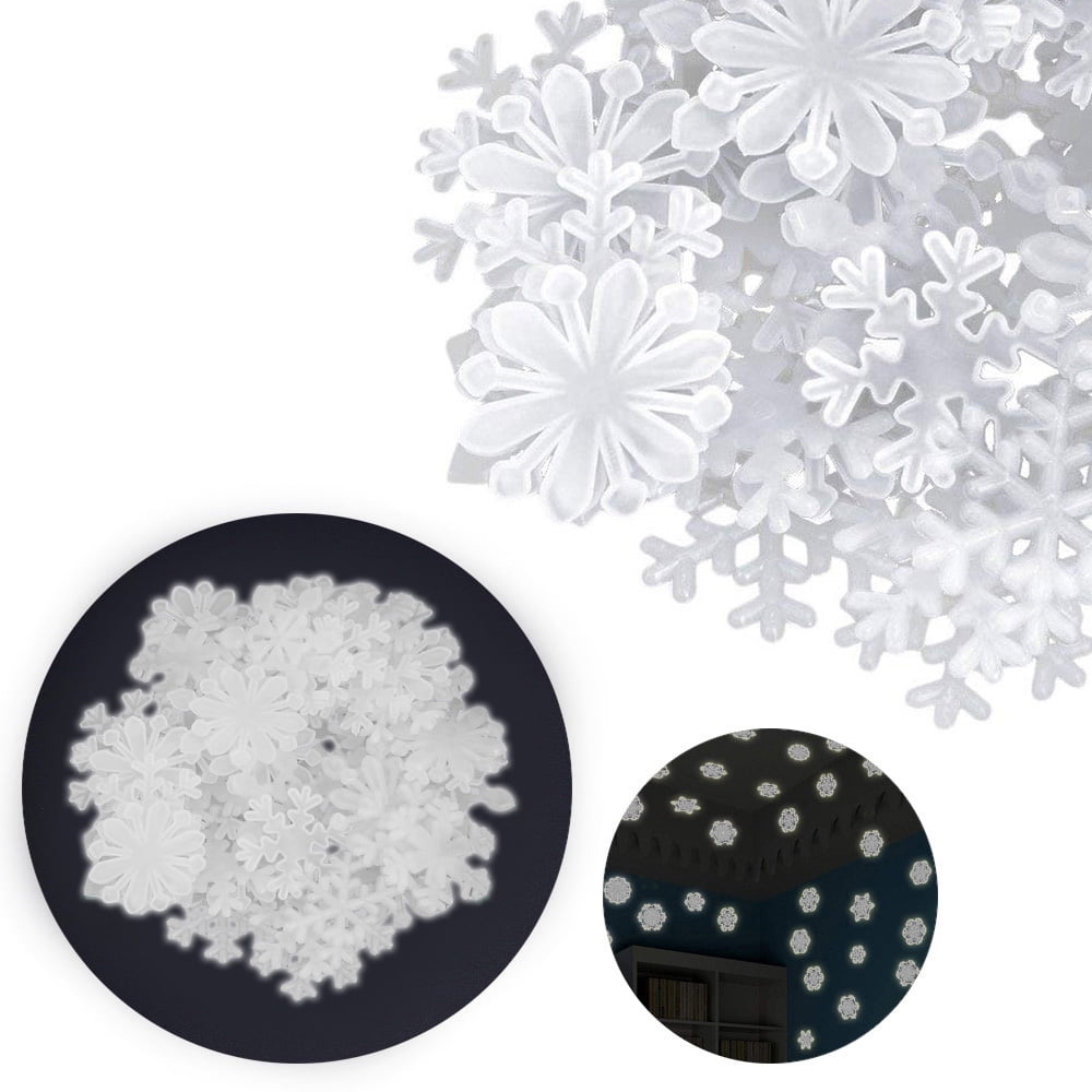 Details about   50Pcs Glow in Dark Snowflake 3D Luminous Stickers for Kids Room Nice Home Décor