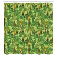 thumbnail image 2 of Ambesonne Jungle Shower Curtain, Tropic Forest Foliage Leaves, 69"Wx84"L, Olive Green Brown, 2 of 4
