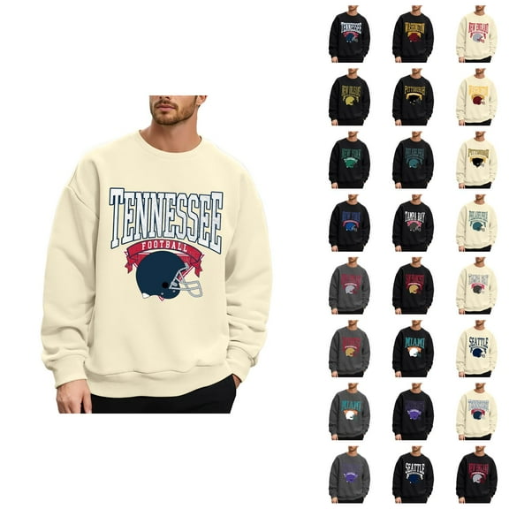 Football City Team Sweatshirts for Men 2025 Long Sleeve Crewneck Rugby Graphic Sweatshirt Pullover Tops