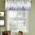 thumbnail image 3 of Eucalyptus Lavender Curtain Valances for Windows, Kitchen Valance Window Treatments Panel 2 Pack, Botanical Watercolor Flowers Leaves Rod Pocket Short Curtains for Bathroom Bedroom 42 x 18 Inch, 3 of 8