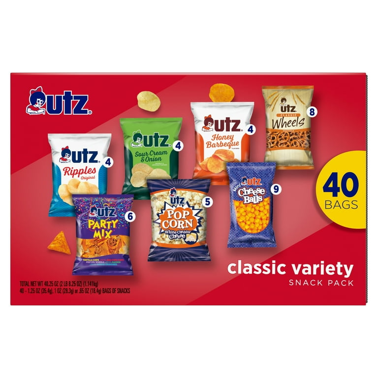 Utz Classics Snack Box, Variety Pack, Salty Chips Party Mix