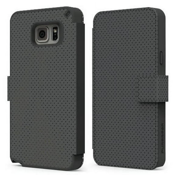PUREGEAR BLACK EXPRESS FOLIO WALLET CASE CARD SLOT STAND FOR SAMSUNG GALAXY NOTE 5, SM-N920