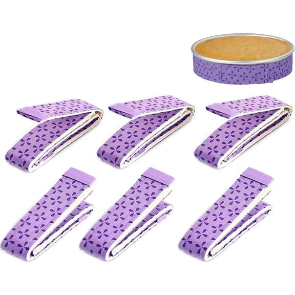 6-Piece Bake Even Strips, Cake Pan Strips,Super Absorbent Thick Cotton Strips,Cake Strips for Baking,Cake Leveler and Baking Supplies