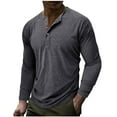 thumbnail image 1 of pstuiky manga larga para hombre, Camiseta básica informal de manga larga de color liso para hombre salir tops m, 1 of 5