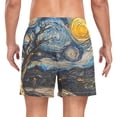 thumbnail image 2 of FORMRS Mens Swim Trunks Mesh Liner Quick Dry Casual Beach Board Shorts with Pockets, Sizes S-2XL, Swirling Starry Sky, 2 of 9