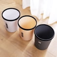 thumbnail image 4 of Frogued Garbage Bin with Pressure Ring No Lid Space-Saving Plastic Kitchen Bathroom Living Room Striped Trash Can for Daily Life (Black,M), 4 of 13