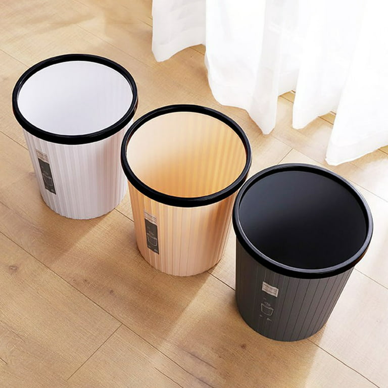 Waroomhouse Garbage Bin Modern Style High Capacity Large Opening Shatterproof with Compression Ring Keep Tidy Smooth Surface Household Large Trash Can