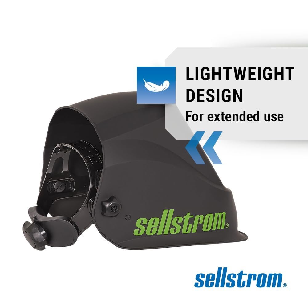Sellstrom Welding Helmet - Auto Darkening - Thermoplastic - 3.94" x 2.36" Viewing Area - Shade 4/9-13 Variable ADF - Ratcheting Headgear - Black - Advantage Plus Series