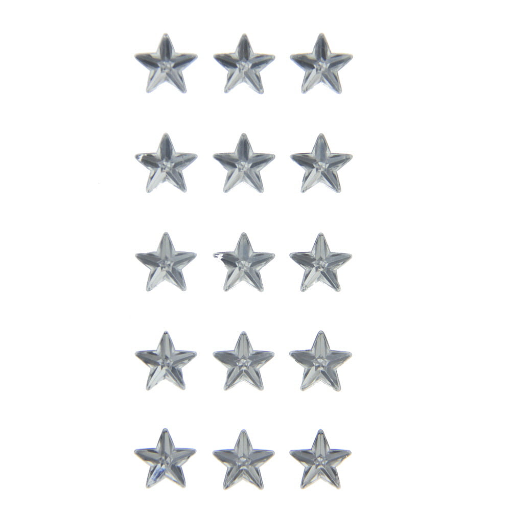 1 Pack of 24 Self Adhesive Crystal Stars Cards & Craft Embellishments DIA 13mm 