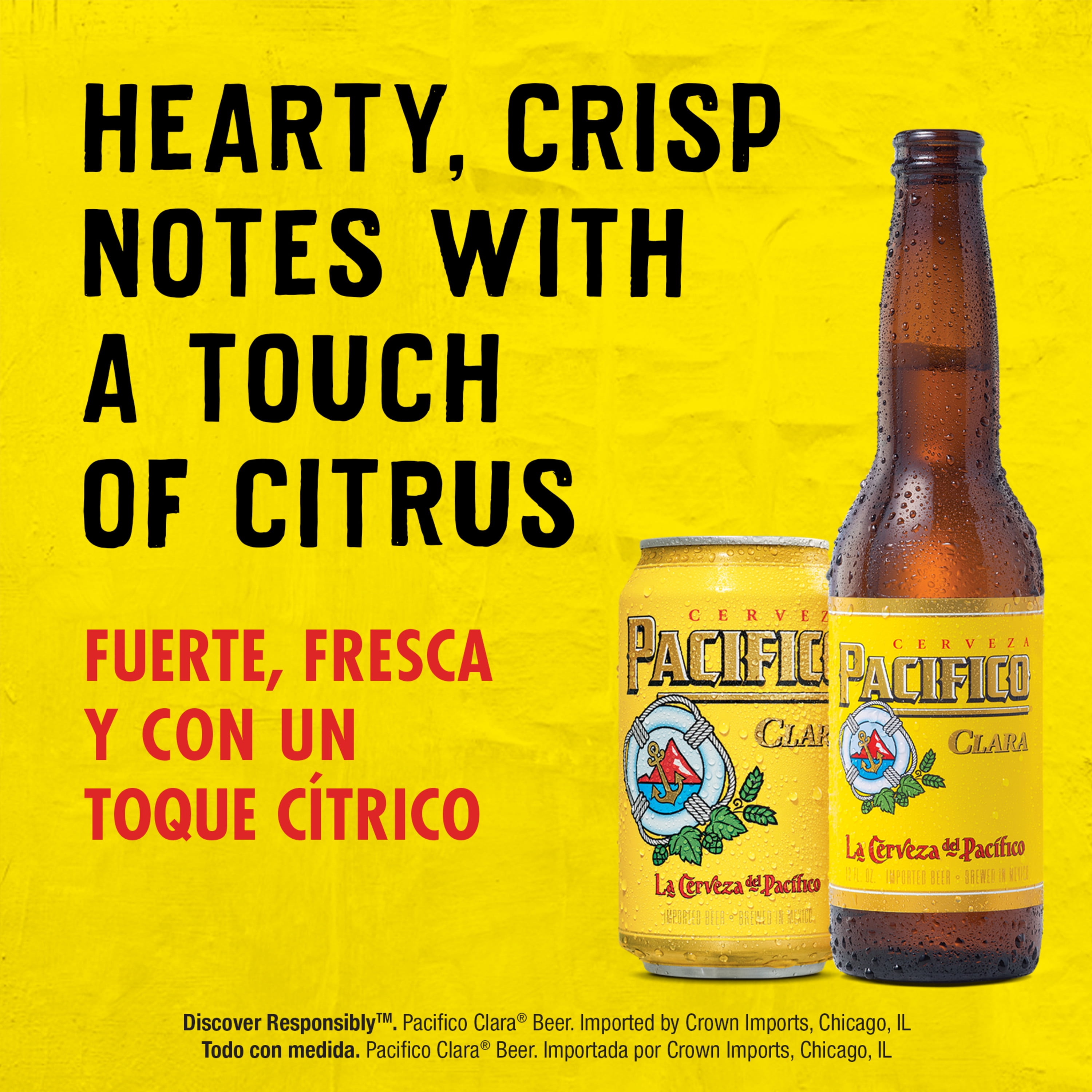 Pacifico Clara Ballena Lager Mexican Import Beer, 32 fl oz - 1 Bottle, 4.4% ABV