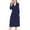 Navy, variant on FAHXNVB Women Kimono Robes Cotton Lightweight 3/4 Sleeve Soft Sleepwear Robe Solid Color Comfy V-Neck Ladies Nightwear Bathrobe