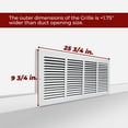 thumbnail image 2 of [2 Pack] Fits 24x8 Duct Opening | Steel Baseboard Return Air Grille by Handua | Vent Cover Grill | 7/8" Margin Turnback [Depth] to Fit Baseboard | White | Outer Dimensions: 25.75"W X 9.75 "H, 2 of 7